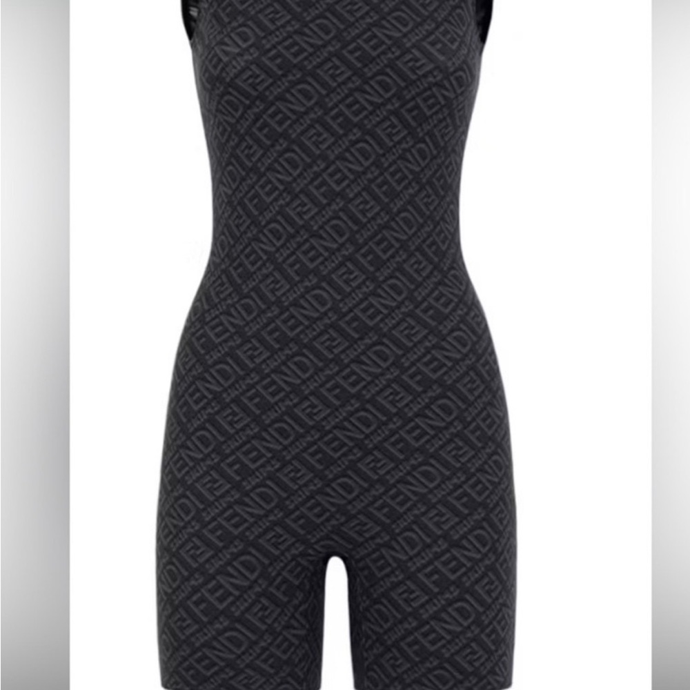Fendi Black Monogram Shapewear Bodysuit